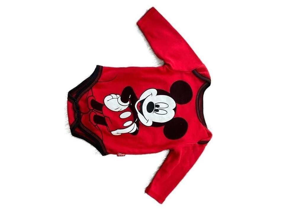 Disney Baby Mickey Mouse Long Sleeve Bodysuit Red 3-6M